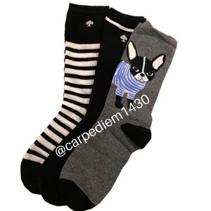 Kate Spade BOXED crew socks 3 pairs